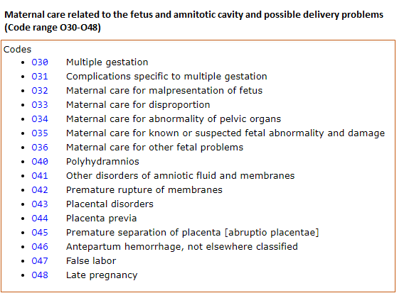 late presentation in pregnancy icd 10