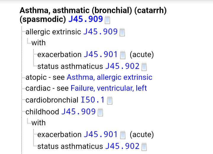 Asthma ICD 10 - Coding Guidelines along with Examples