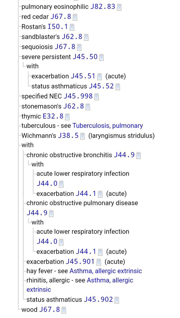 Icd 10 asthma