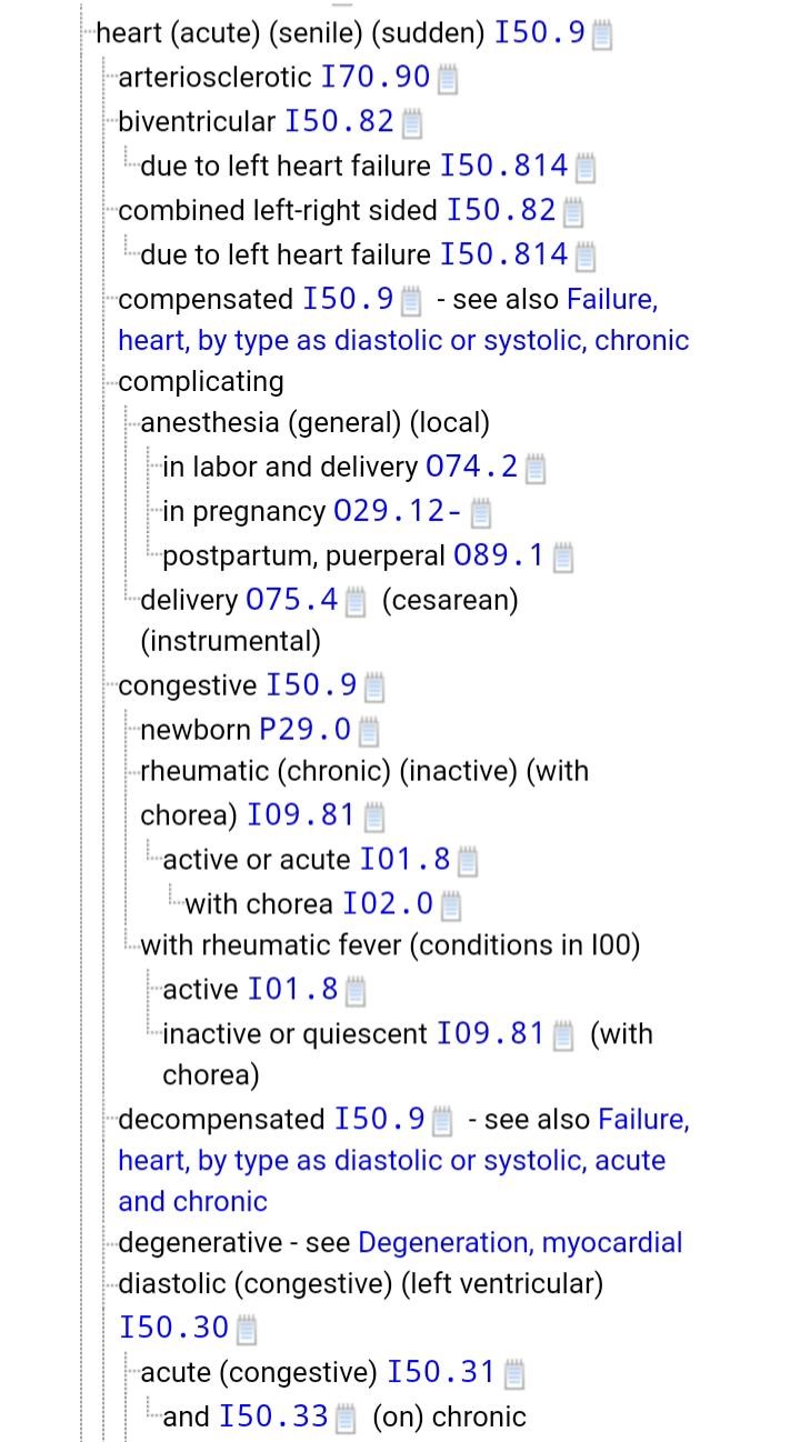 CHF ICD 10 Codes Guidelines and examples Congestive Heart Failure