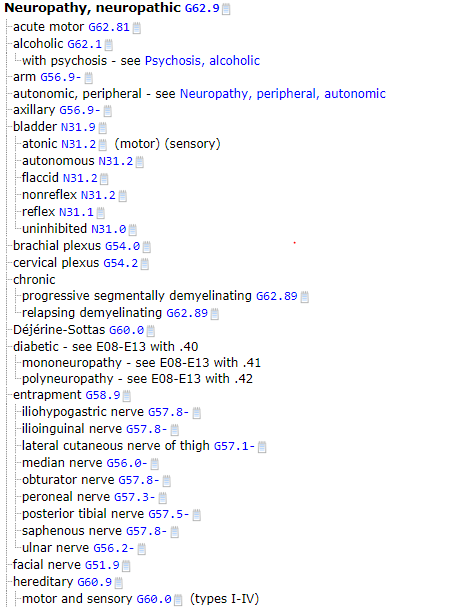 icd 10 code for bilateral foot neuropathy